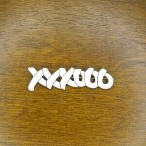 Vtg Mexico Hugs and Kisses Sterling Brooch Pin